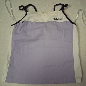 Adidas Y2K Purple and White Tank Top